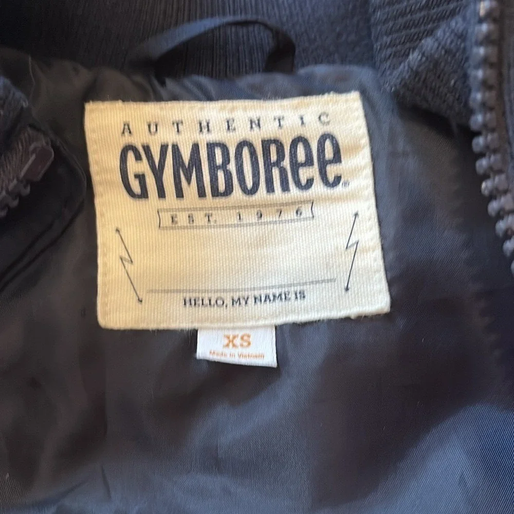 Gymboree Kids Quilted‎ Puffer Vest Orange Navy Blue Colorblock Full Zip Size XS